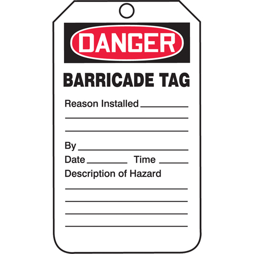 Safety Tags, Plastic, 3-1/4" W x 5-3/4" H, English NTL Industrial