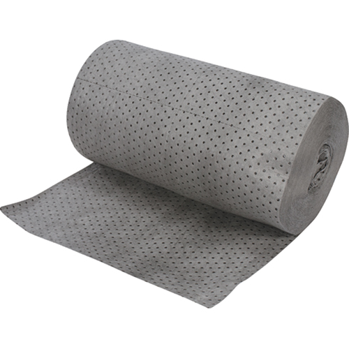 Rouleaux absorbants en fibres fines de calibre industriel, Poids moyen, 150' lo x 30" la, Absorption 50 gal. NTL Industrial