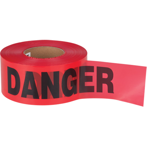 "Danger" Barricade Tape, Bilingual, 3" W x 1000' L, 1.5 mils, Black on Red NTL Industrial