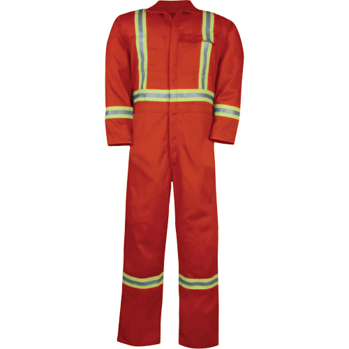Unlined Hi-Vis Coveralls, Size Small, Orange NTL Industrial
