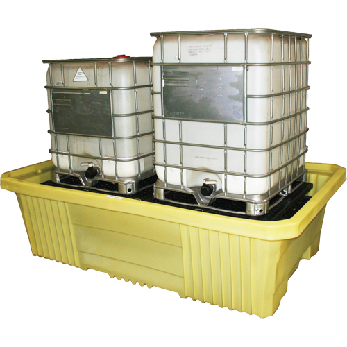 GRV double avec drain 4000i, Capacit&eacute; de d&eacute;versement 750 gal. US, 113" x 71" x 32" NTL Industrial
