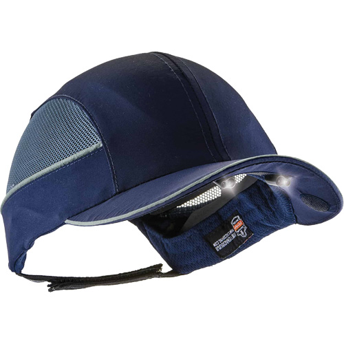 Skullerz&reg; 8960 Long Brim Bump Cap with LED Lighting, Navy Blue NTL Industrial