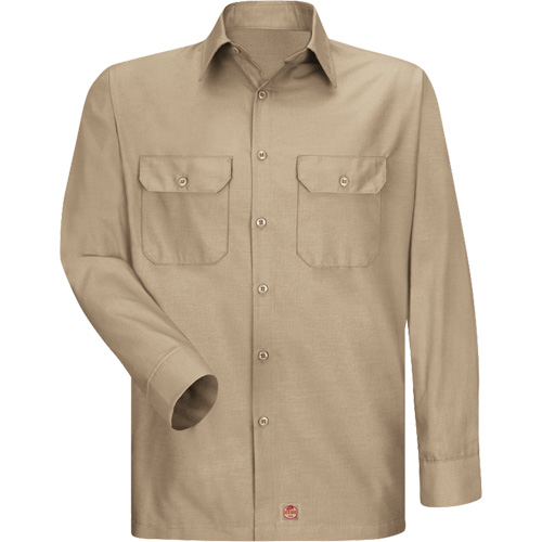 Long Sleeve Ripstop Shirt, Men's, 3X-Large, Khaki NTL Industrial