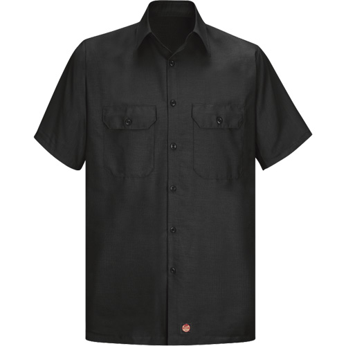 Short Sleeve Ripstop Shirt, Men's, 3X-Large, Black NTL Industrial