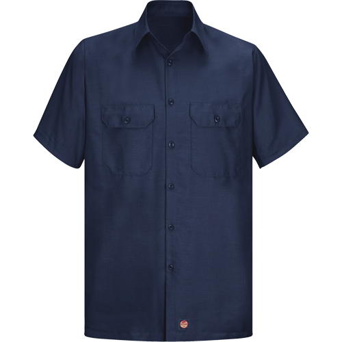 Chemise &agrave; manches courtes en tissu ind&eacute;chirable, Hommes, 3T-Grand, Bleu marine NTL Industrial