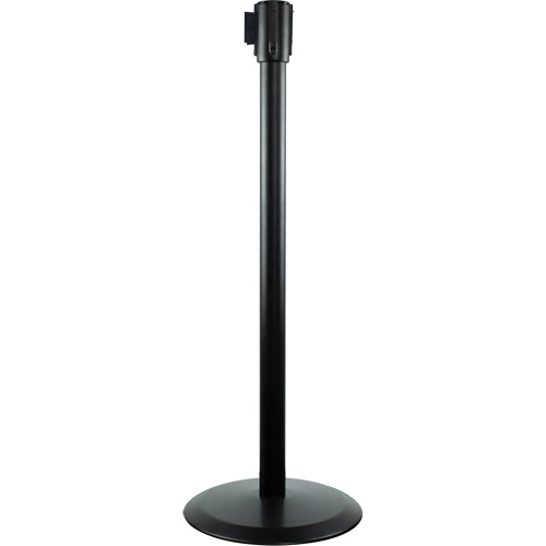 Slimline TensaBarrier&reg; Receiver Post, 38" High, Black NTL Industrial