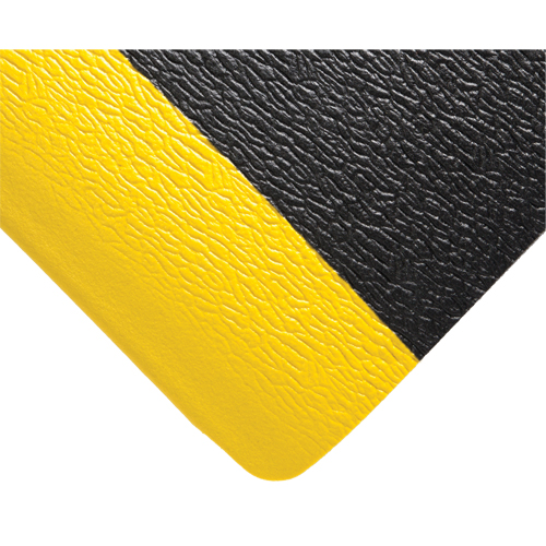 Tapis Deluxe Soft Step No 444, Rugueux, 3' x 5' x 5/8", Noir/Jaune, &eacute;ponge en PVC NTL Industrial