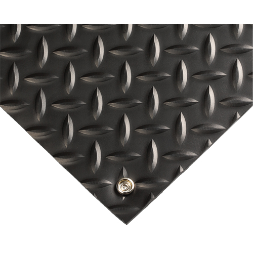 Electrically Conductive Mat No.785, 3' W x 5' L x 5/32" T, PVC, Diamond, Black NTL Industrial