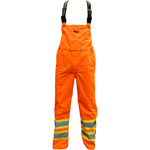 Pantalon de s&eacute;curit&eacute; Journeyman d&eacute;tachable &agrave; bavette, Polyester, Petit, Orange haute visibilit&eacute; NTL Industrial