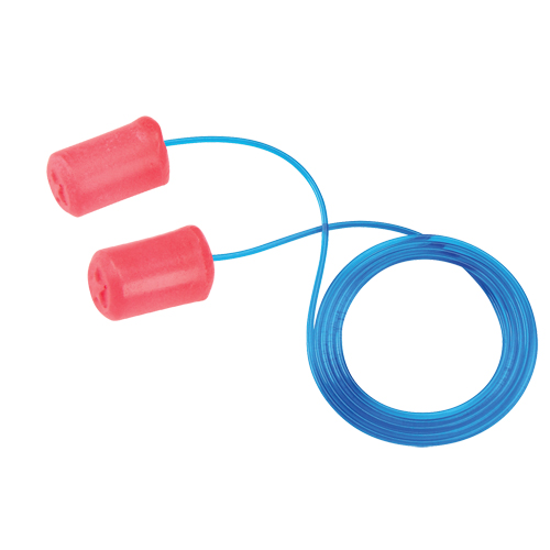 EZ200 Polyurethane Foam Earplugs, Bulk - Box, Corded NTL Industrial