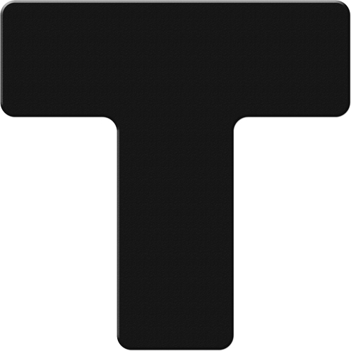 Marqueurs all&eacute;g&eacute;e/5S Armor Stripe, T, 6" lo x 6" la, Noir, Plastique NTL Industrial