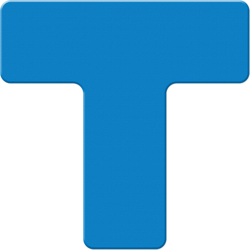 Marqueurs all&eacute;g&eacute;e/5S Armor Stripe, T, 6" lo x 6" la, Bleu, Plastique NTL Industrial