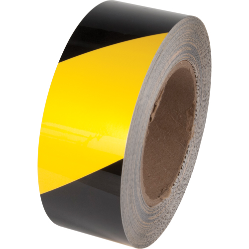Tuff Mark&reg; Floor Marking Tape, 2" x 100', Polyester, Black and Yellow NTL Industrial