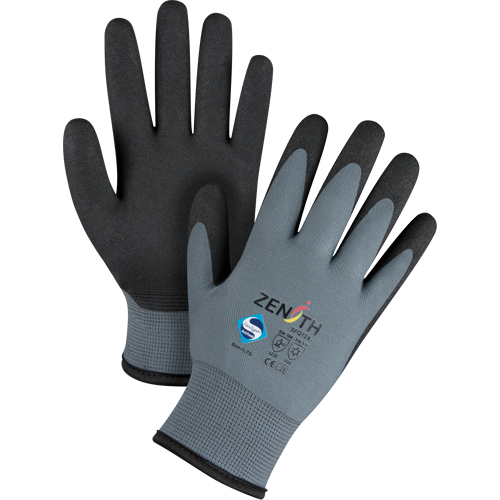 Gants enduits de premi&egrave;re qualit&eacute; ZX-30°, 10/T-Grand, R&ecirc;vetement PVC, Calibre 15, Enveloppe en Nylon NTL Industrial