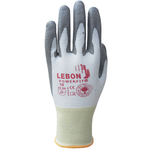 Gants r&eacute;sistants &agrave; la coupe PowerFit Lebon, Taille Grand/10, Calibre 13, Rev&ecirc;tement Polyur&eacute;thane, Enveloppe en Poly&eacute;thyl&egrave;ne, ASTM ANSI niveau A2/EN 388 niveau B NTL Industrial
