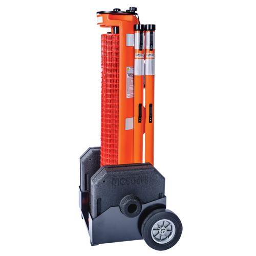 Wheeled Barrier, 50' L, Plastic, Orange NTL Industrial