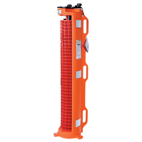 Wheeled Barrier, 50' L, Plastic, Orange NTL Industrial