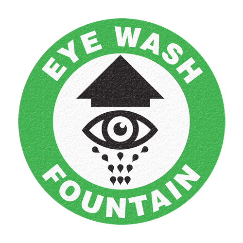 "Eye Wash Fountain" Floor Sign, Adhesive, English with Pictogram NTL Industrial