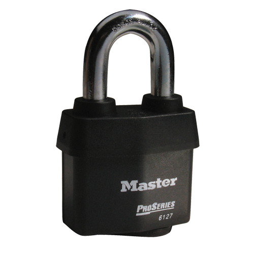 ProSeries&reg; Weather Tough&reg; Padlock, Black, Keyed Different, Laminated Steel, 2-5/8" Width NTL Industrial