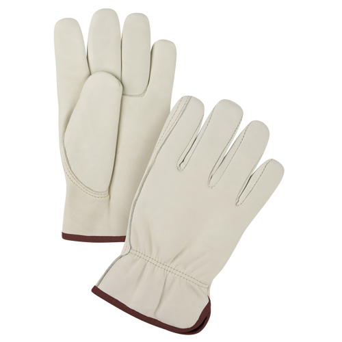 Gants de conducteur doubl&eacute;s pour l'hiver de premi&egrave;re qualit&eacute;, Grand, Paume en Cuir fleur de vache, Molleton NTL Industrial