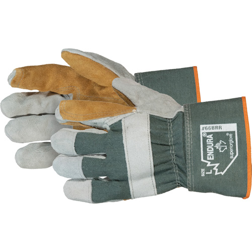 Endura&reg; Double-Palm Fitters Gloves, One Size, Split Cowhide Palm NTL Industrial