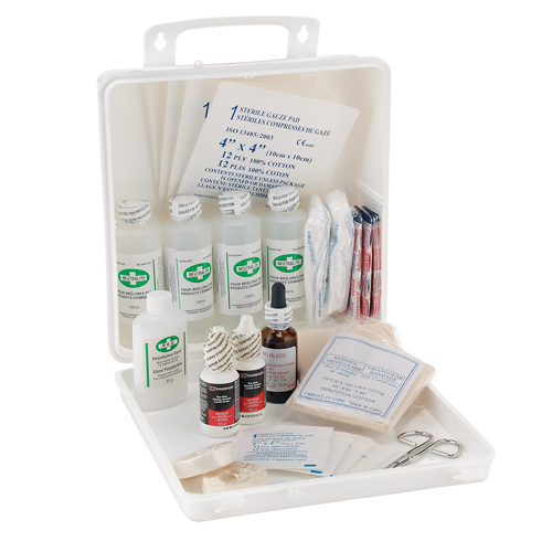 Trousse de premiers soins des brûlures pour soudeurs Dynamic, Dispositif m&eacute;dical Classe 1, Boîte en plastique NTL Industrial