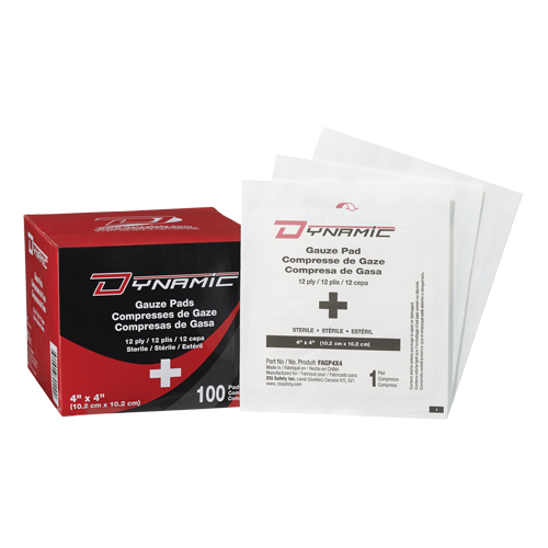Gaze Dynamic, Tampon, 4" lo x 4" la, St&eacute;rile, Dispositif m&eacute;dical Classe 1 NTL Industrial