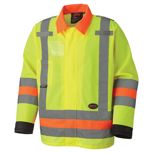 6007 Breathable Traffic Safety Jacket, Polyester, High Visibility Lime-Yellow, X-Small NTL Industrial