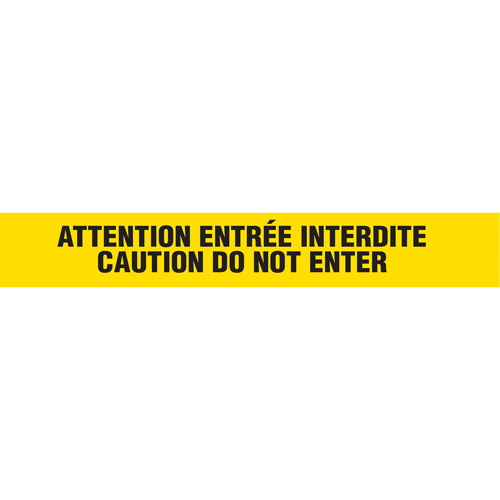 Barricade Tape, Bilingual, 3" W x 1000' L, 3 mils, Black on Yellow NTL Industrial