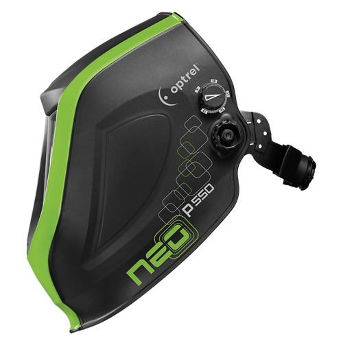 P550 Welding Helmet, 3.94" L x 1.97" W View Area, 4/9 - 13 Shade Range, Black/Green NTL Industrial