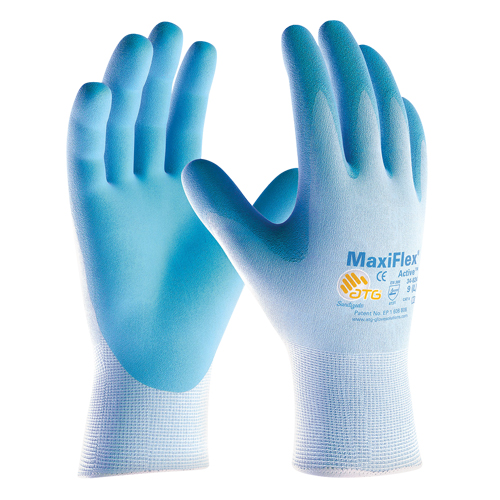 Gants enduits ultra l&eacute;gers MaxiFlex ATG, 6/T-petit, R&ecirc;vetement Mousse de nitrile, Calibre 15, Enveloppe en Nylon NTL Industrial