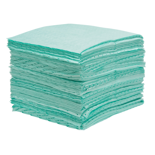 Premium Bonded Sorbent Pads, Hazmat, 15" x 18", 25 gal. Absorbancy NTL Industrial