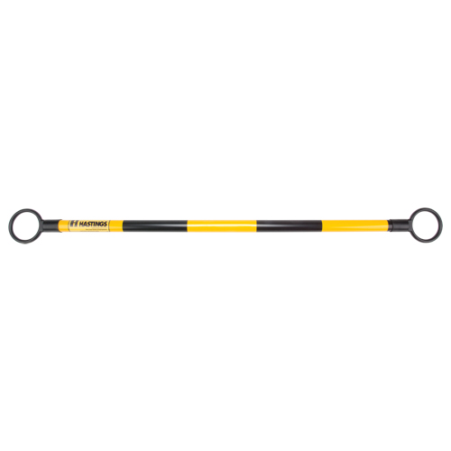 Telescopic Barricade Bar, 85" Extended Length, Black/Yellow NTL Industrial