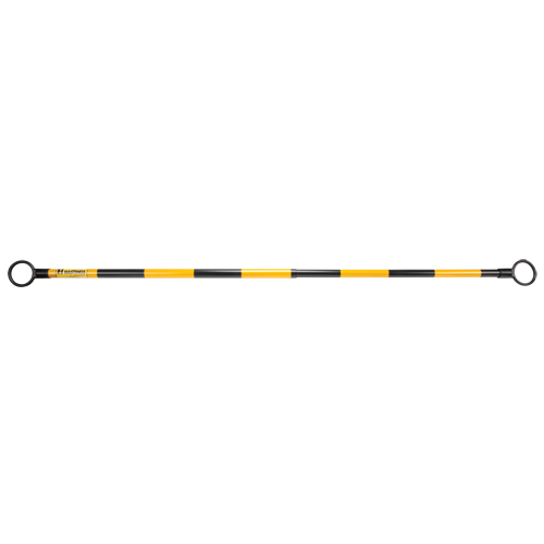 Telescopic Barricade Bar, 85" Extended Length, Black/Yellow NTL Industrial