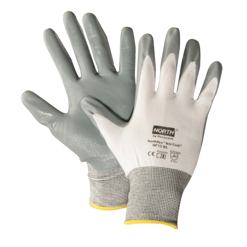 Gants NorthFlex Nitri Task, T-Grand, R&ecirc;vetement Nitrile, Calibre 13, Enveloppe en Nylon NTL Industrial