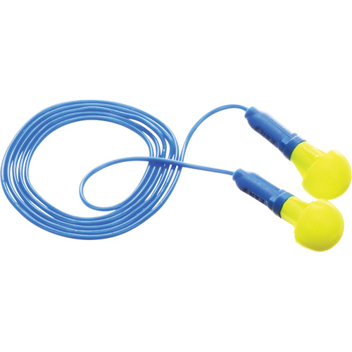Bouchons d'oreilles E-A-R Push-Ins, Avec cordon, Paire - Sac en poly, 28/23 dB NRR, Taille unique NTL Industrial