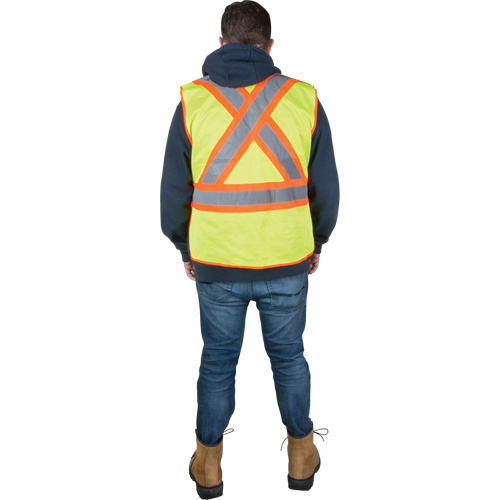 Veste d'arpenteur r&eacute;sistante aux flammes, Jaune lime haute visibilit&eacute;, Moyen, Polyester NTL Industrial