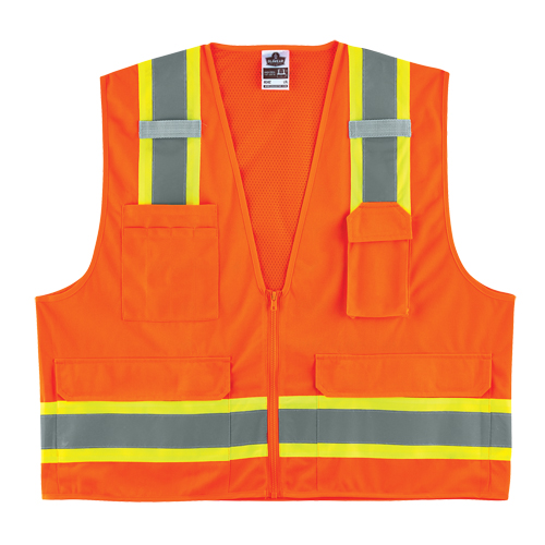 Veste d'arpenteur &agrave; 2 tons GloWear 8248Z, Orange haute visibilit&eacute;, Moyen/Petit, Polyester NTL Industrial
