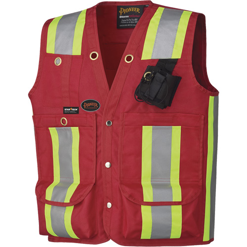 695 Surveyor's / Supervisor's Safety Vest, Red, X-Large, Polyester NTL Industrial