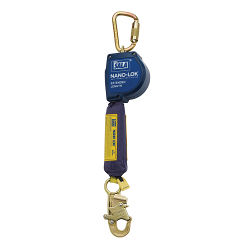 Nano-Lok Extended Length Self-Retracting Lifeline, 10', Polyester/Web, Swivel NTL Industrial