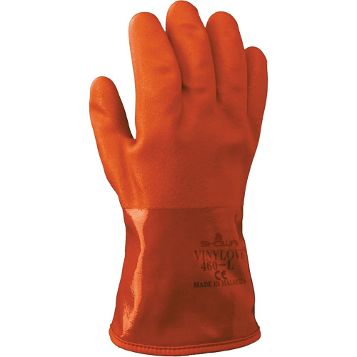 Atlas 460 Double-Dipped Gloves, Size Medium/8, 12" L, PVC, Acrylic/Cotton Inner Lining, 130-mil NTL Industrial
