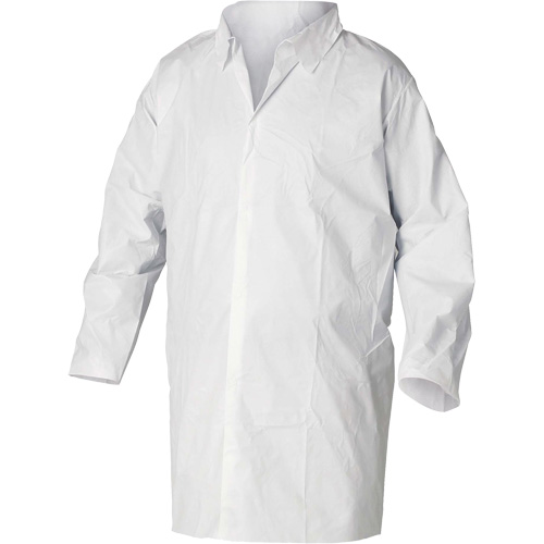 KleenGuard A20 Lab Coat, SMS, White, Large NTL Industrial