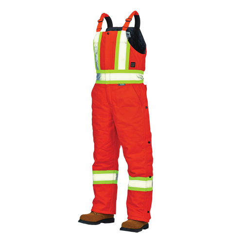 Salopettes de s&eacute;curit&eacute; doubl&eacute;e en canevas, Coton, 2T-Grand, Orange haute visibilit&eacute; NTL Industrial