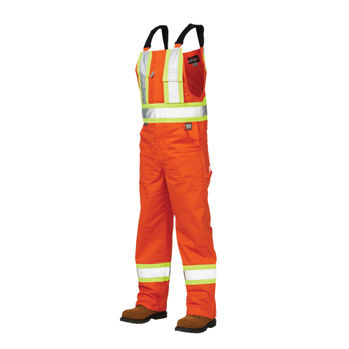 Salopettes de s&eacute;curit&eacute; non doubl&eacute;e, Poly-coton, Grand, Orange haute visibilit&eacute; NTL Industrial
