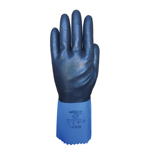 Gants enti&egrave;rement tremp&eacute;s et r&eacute;sistants aux produits chimiques Summitech, Taille Petit/7, 11,8" lo, Chloropr&egrave;ne, Doublure en Poly-coton, 59 mils NTL Industrial