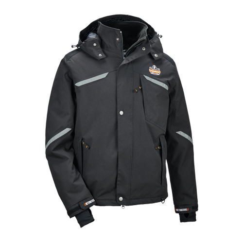 N-Ferno&reg; 6466 Thermal Jacket, Men's, Small, Black NTL Industrial