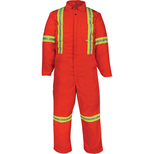 Deluxe Reflective Coveralls, 48, Orange NTL Industrial