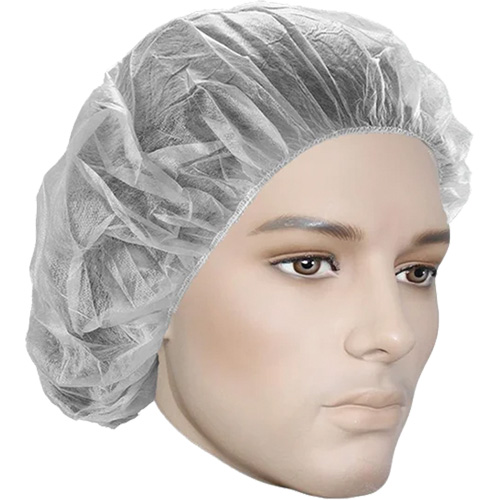 Bonnets bouffants, Polypropyl&egrave;ne, 18", Blanc NTL Industrial