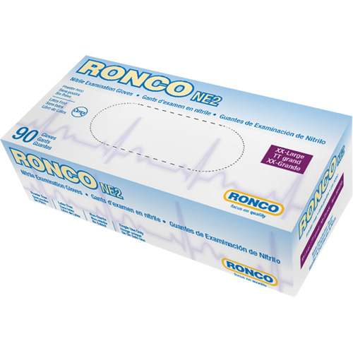 Gants jetables, 2T-Grand, Nitrile, 4 mils, Sans poudre, Bleu NTL Industrial