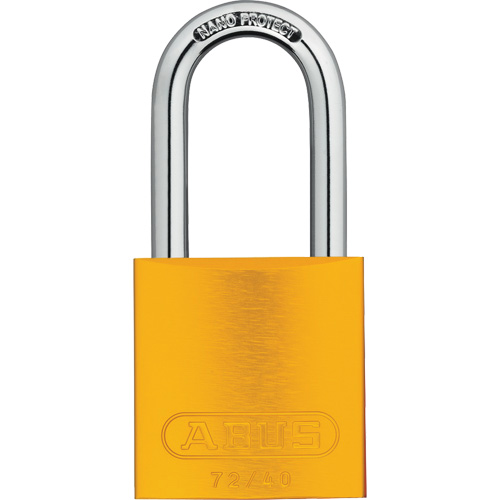Cadenas de s&eacute;curit&eacute;, Jaune, Cl&eacute;s identiques, Aluminium, Largeur de 1-1/2" NTL Industrial